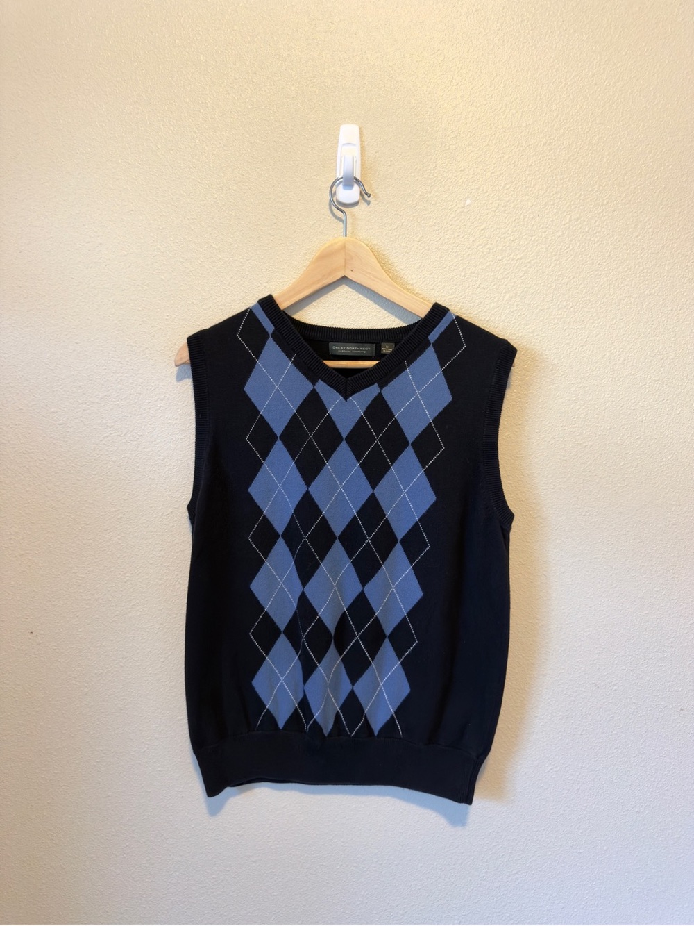 Blue Argyle Sweater Vest 🔹📓☕️